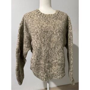 Gap Knit by hand thick 100% wool Shetland chunky sweater L
